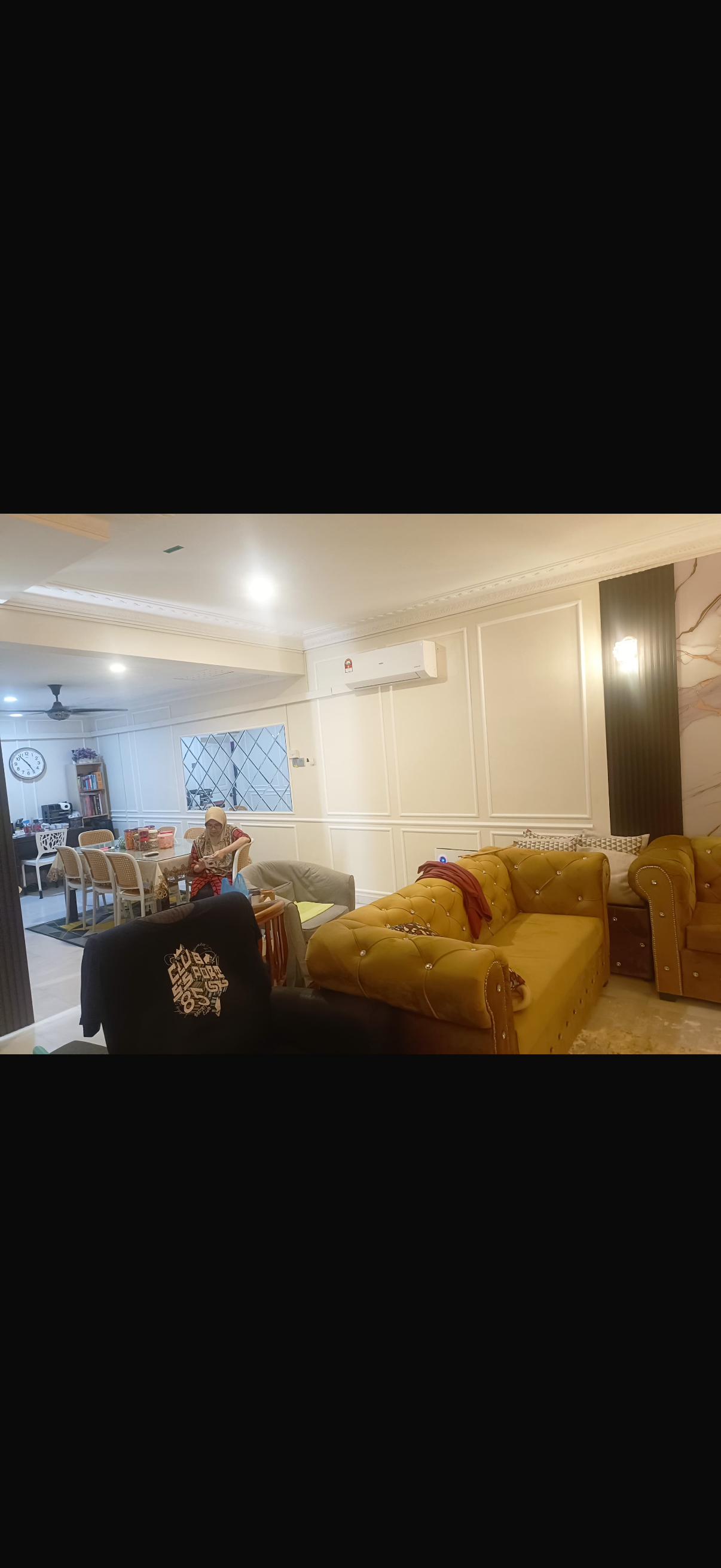 Hasil selepas pemasangan panel Flutech - ruang tamu